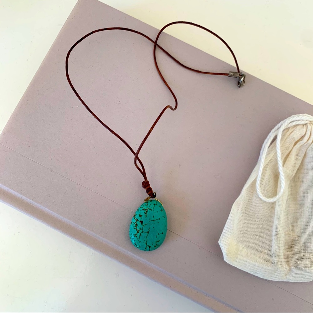 turquoise stone handmade necklace 🌿🌞